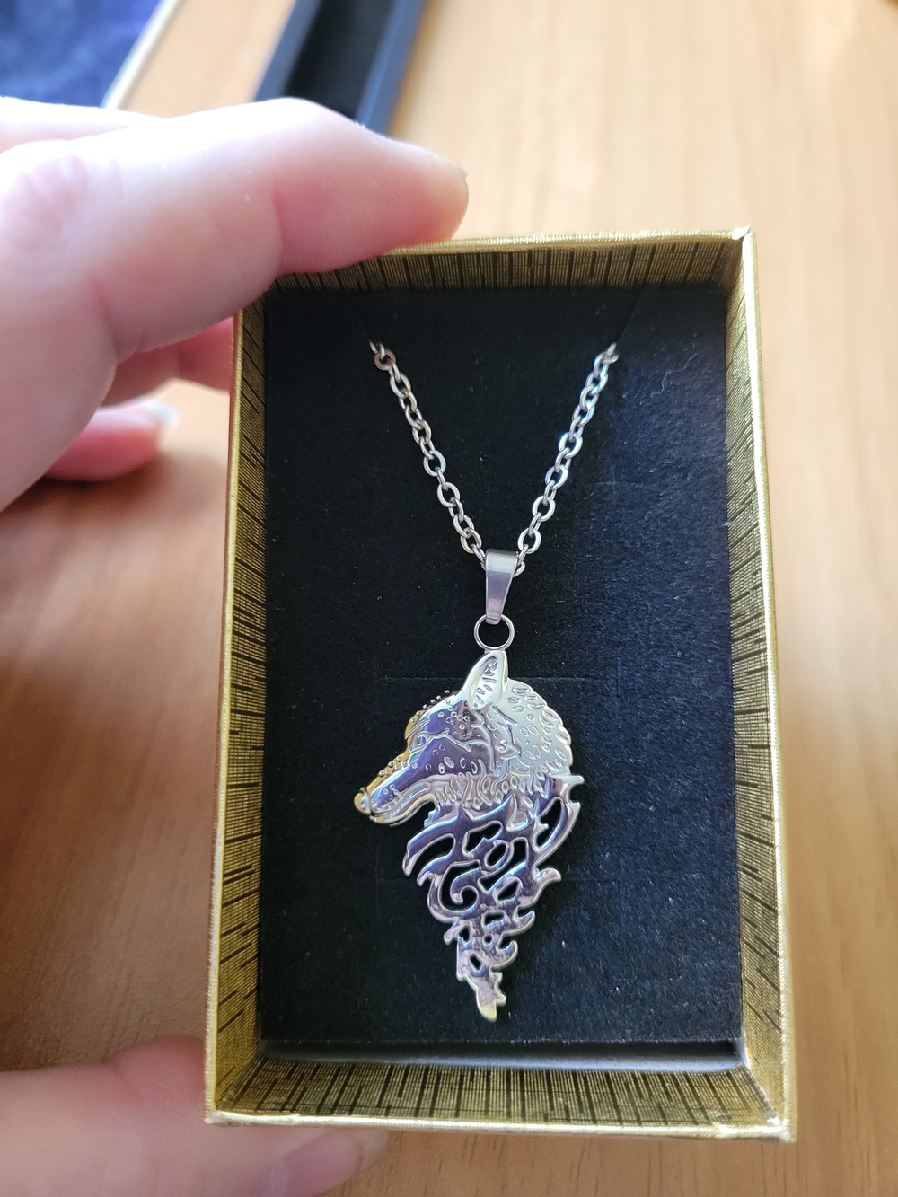 🧋NEW🧋Stainless Steel Wolf Head Pendant Necklace